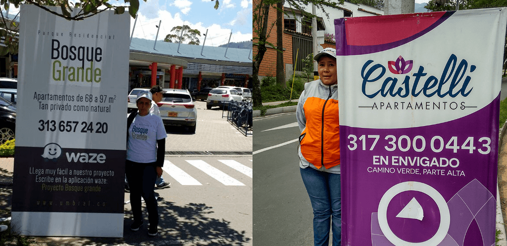 Exhibición de pendones Publicidad en pendones en Colombia